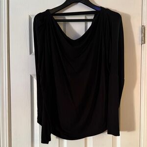 Express Black Drape Neck Blouse